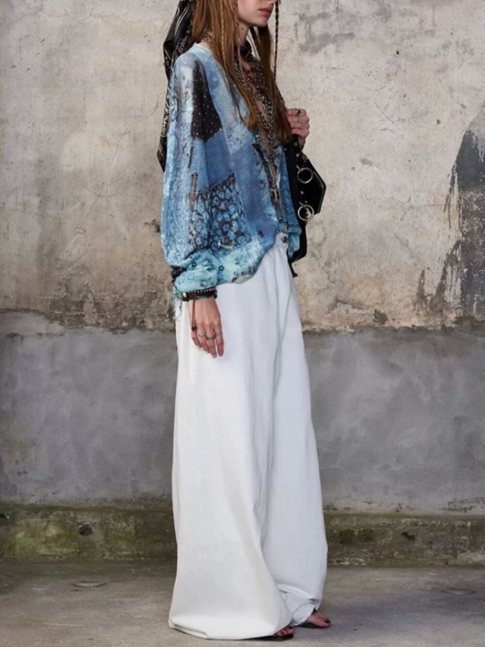 NWT R13 Nico Wrap Jean - Worn White Twill